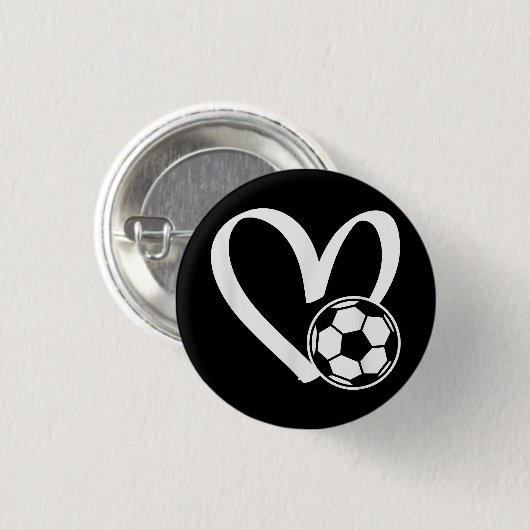 Voetbal Heart Ronde Button 3,2 Cm (Voorkant /achterkant)