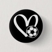 Voetbal Heart Ronde Button 3,2 Cm (Voorkant)