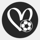 Voetbal Heart Ronde Sticker (Voorkant)