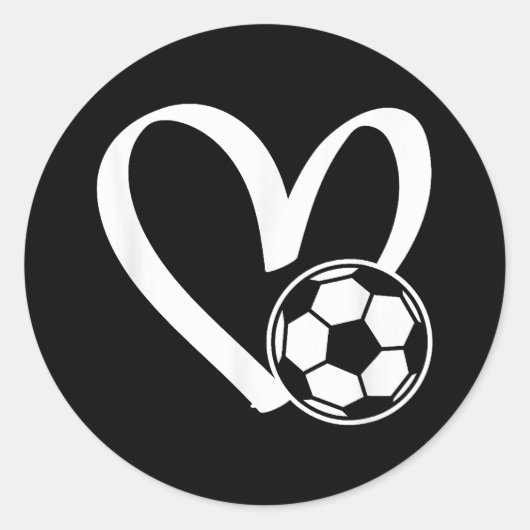 Voetbal Heart Ronde Sticker (Voorkant)