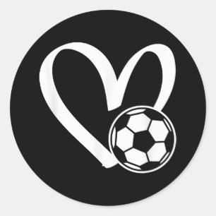 Voetbal Heart Ronde Sticker