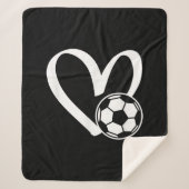 Voetbal Heart Sherpa Deken (Voorkant)