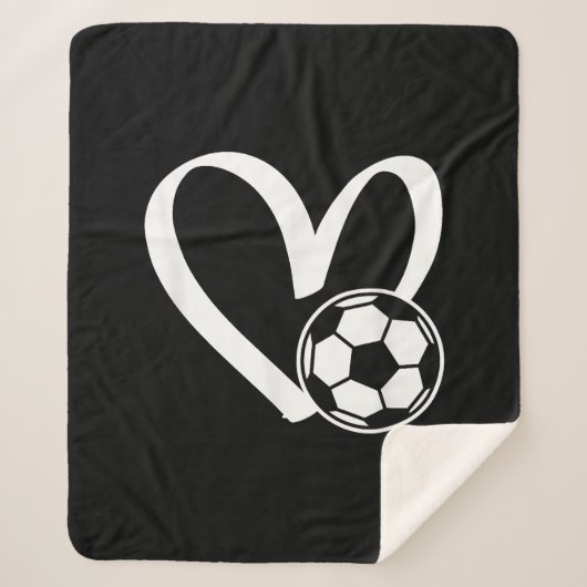 Voetbal Heart Sherpa Deken (Voorkant)