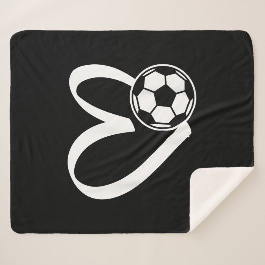 Voetbal Heart Sherpa Deken (Voorkant (horizontaal))