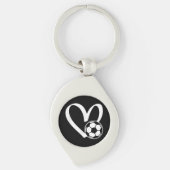 Voetbal Heart Sleutelhanger (Voorkant)