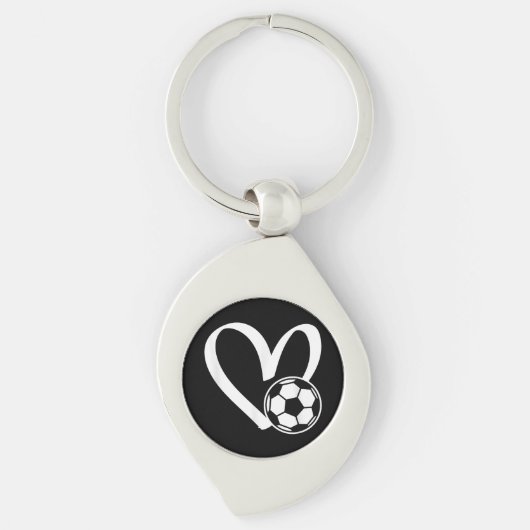 Voetbal Heart Sleutelhanger (Voorkant)