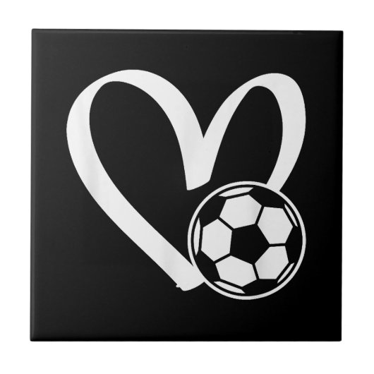 Voetbal Heart Tegeltje (Voorkant)