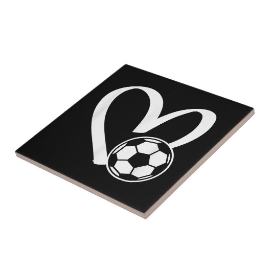 Voetbal Heart Tegeltje (Zijkant)