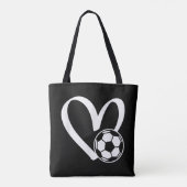 Voetbal Heart Tote Bag (Achterkant)