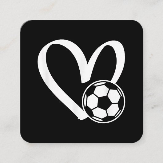Voetbal Heart Vierkante Visitekaartje (Voorkant)