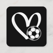 Voetbal Heart Vierkante Visitekaartje (Achterkant)