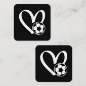 Voetbal Heart Vierkante Visitekaartje (Voorkant / Achterkant)