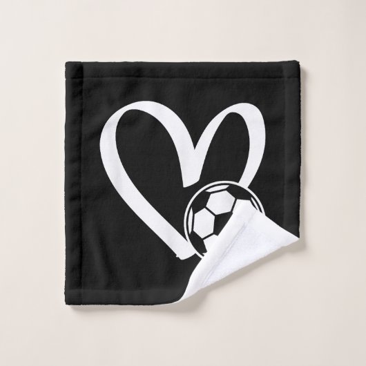 Voetbal Heart Washandje (Wasdoekje)