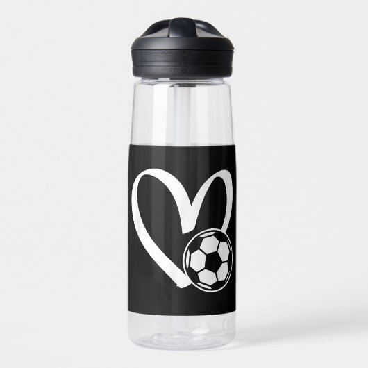 Voetbal Heart Waterfles (Voorkant)