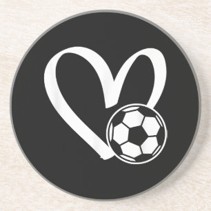 Voetbal HeartSoccer Ball Heart Zandsteen Onderzetter