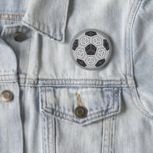 voetbal heilige geometrie ronde button 5,7 cm