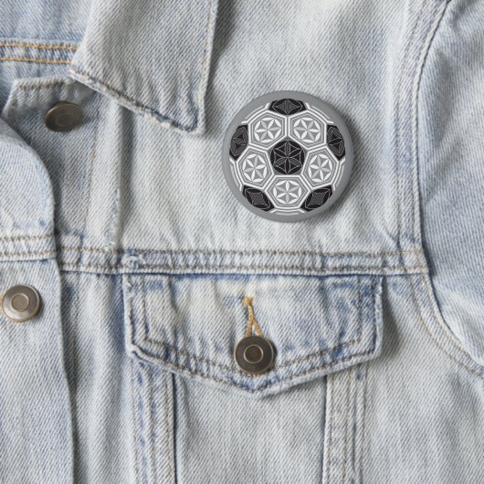 voetbal heilige geometrie ronde button 5,7 cm (In situ)