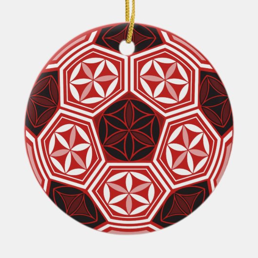 voetbal heilige meetkunde keramisch ornament (Voorkant)