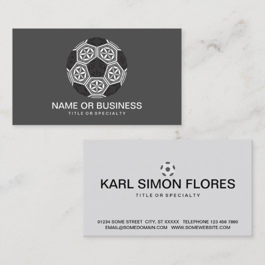 voetbal heilige meetkunde visitekaartje (Voorkant / Achterkant)