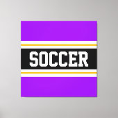 VOETBAL Heldere Paarse Zwart Wit Gele Strepen Canvas Afdruk (Voorkant)