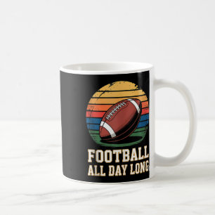 Voetbal hele dag lange vintage retro stijl tanktop koffiemok