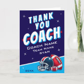 Voetbal Helm Voetbal Cartoon Coach Bedankkaart (Voorkant)