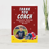Voetbal Helm Voetbal Cartoon Coach Foto Bedankkaart (Voorkant)
