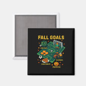 Voetbal Herfst Doelen Pret Kinderen Herfst Pixel V Magneet (Voorkant / Achterkant)