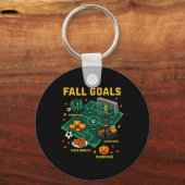 Voetbal Herfst Doelen Pret Kinderen Herfst Pixel V Sleutelhanger (Voorkant)
