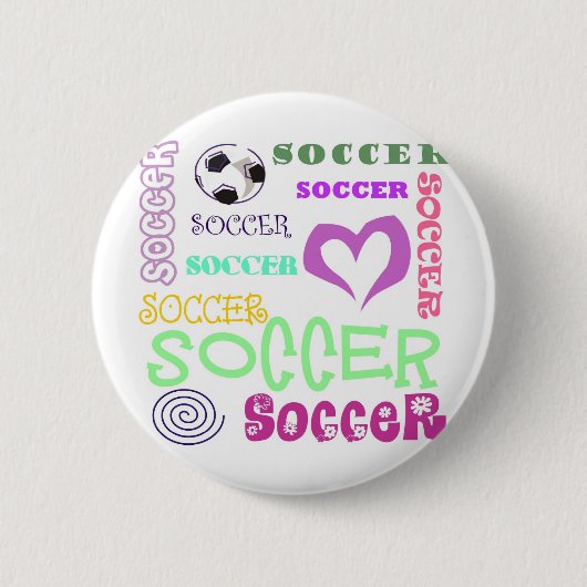 Voetbal herhalen ronde button 5,7 cm (Voorkant)