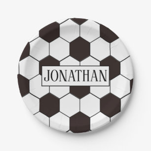 Voetbal het patroon Klantgerichte Eigen naam Papieren Bordje