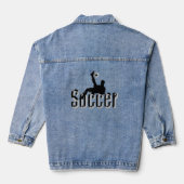 Voetbal het spel, dames denim jas jacket (Achterkant)