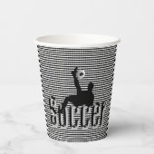 Voetbal het spel, papierbekertjes papieren bekers (Achterkant)