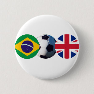 Voetbal het UK & jGibney van de Vlaggen van Ronde Button 5,7 Cm