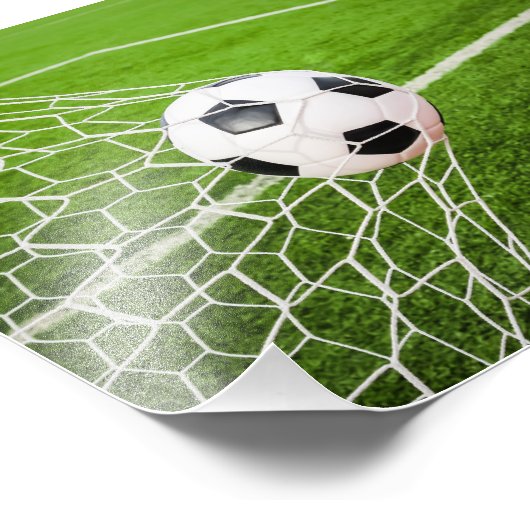 Voetbal Hitting Goal Net Foto Afdruk (Hoek)