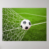 Voetbal Hitting Goal Net Poster (Voorkant)