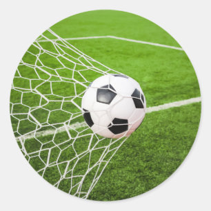 Voetbal Hitting Goal Net Ronde Sticker
