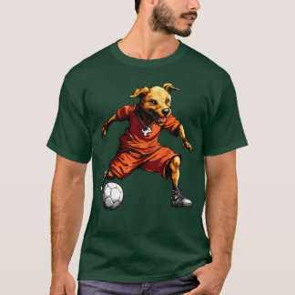 Voetbal hond vriend meisje t-shirt