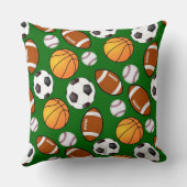 Voetbal honkbal basketbal sportthema kussen (Achterkant)
