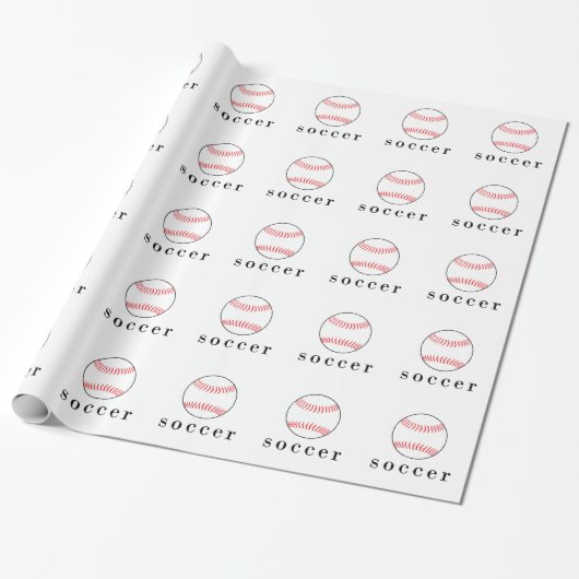 Voetbal Honkbal Grappig Divert Shirts Cadeaupapier (Uitgerold)