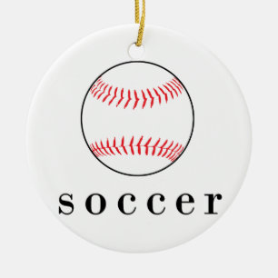 Voetbal Honkbal Grappige Divertente Sport T-Shirt Keramisch Ornament