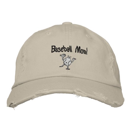 Voetbal, honkbal, mama! geborduurde pet (Voorkant)