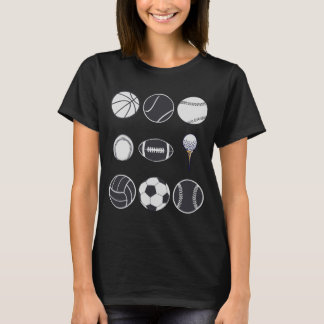 Voetbal honkbal voetbal volleybal basketbal t-shirt