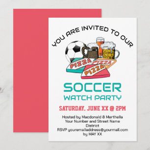 VOETBAL HORLOGE PARTY uitnodiging