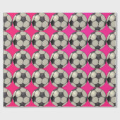 Voetbal / Hot Pink Cadeaupapier (Vlak)