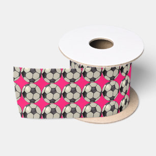 Voetbal / Hot Pink Satijnen Lint