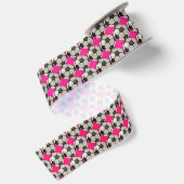 Voetbal / Hot Pink Satijnen Lint (Achterkant)