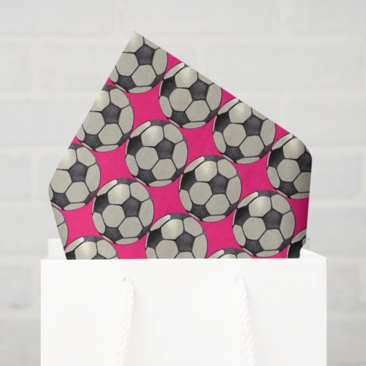 Voetbal / Hot Pink Tissuepapier (Cadeauzakje)