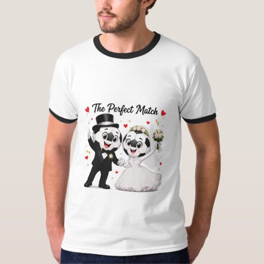 Voetbal Huwelijk Koppel T-shirt (Voorkant)