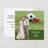 Voetbal Huwelijk thema met bal op groen Kaart (Voorkant / Achterkant)